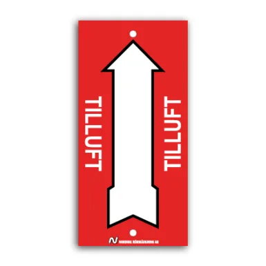 Ventilationsskylt / Tilluft