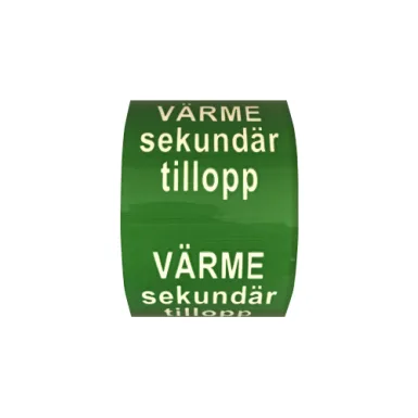 Rörmärkning / VÄRME sekundär tillopp