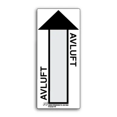 Ventilationsetiketter / Avluft (vit/svart)