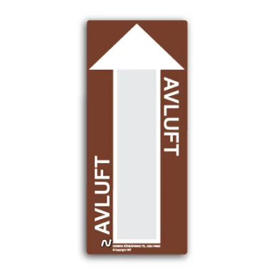 Ventilationsetiketter / Avluft (brun/vit)