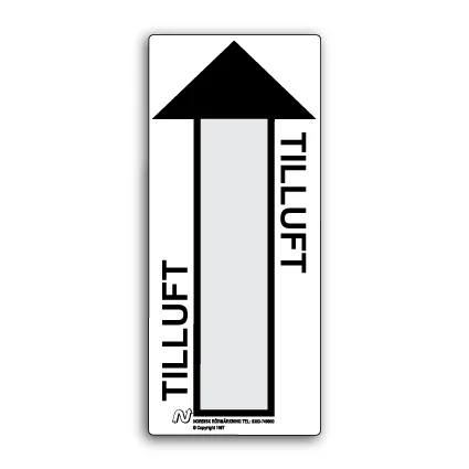 Ventilationsetiketter / Tilluft (vit/svart)