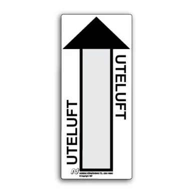Ventilationsetiketter / Uteluft (vit/svart)