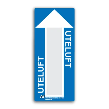 Ventilationsetiketter / Uteluft (blå/vit)