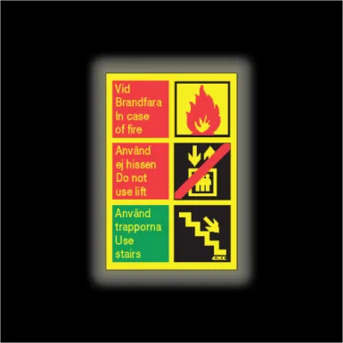 Skylt / Vid brandfara info