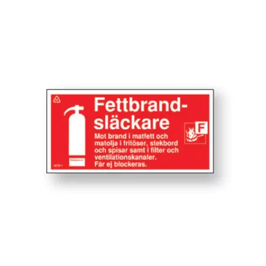 Skylt / Fettbrandsläckare