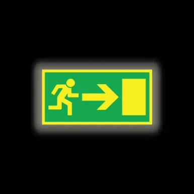 Skylt / Utrymning höger