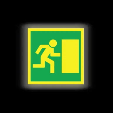 Skylt / Utrymning höger