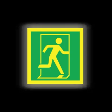 Skylt / Utrymning höger