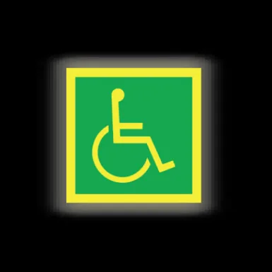 Skylt / Rullstol höger