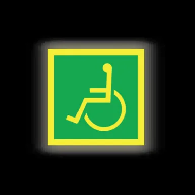 Skylt / Rullstol vänster