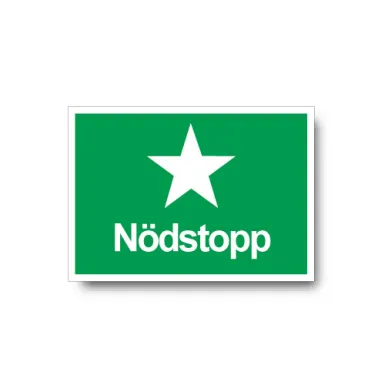 Skylt / Nödstopp grön