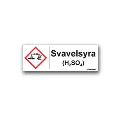 Skylt / Svavelsyra H2SO4