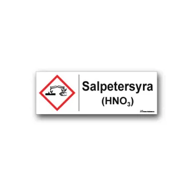 Skylt / Salpetersyra HNO3