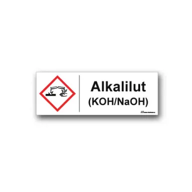 Skylt / Alkalilut KOH/NaOH