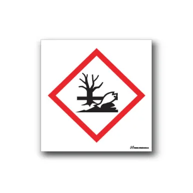 Faropiktogramskylt med farosymbol för miljöfara