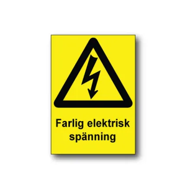Skylt / Farlig elektrisk spänning