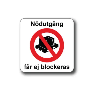 Golvdekal / Nödutgång får ej blockeras