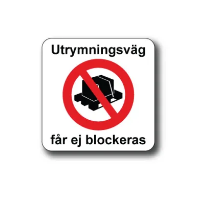 Golvdekal / Utrymningsväg får ej blockeras
