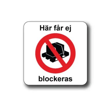 Golvdekal / Här får ej blockeras
