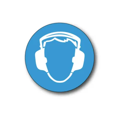 Golvdekal / Hörselskydd symbol rund