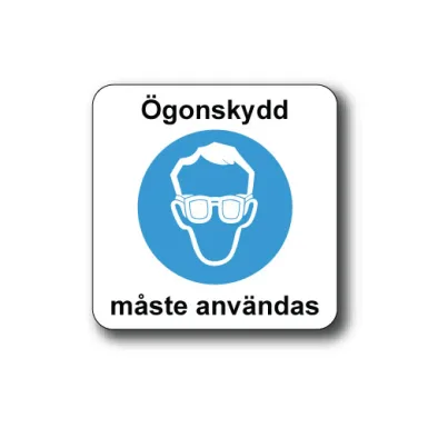 Golvdekal / Ögonskydd måste användas rund
