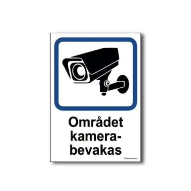Skylt / Området kamerabevakas