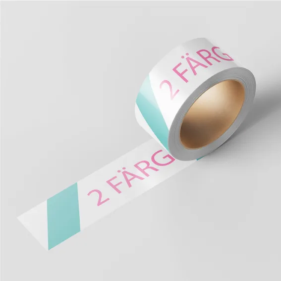 Packtejp med eget tryck med 2 färger.