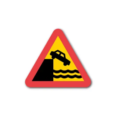 Skylt / Varning för kaj