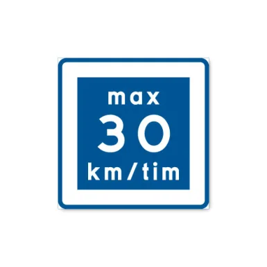 Skylt / Max 30 km/tim
