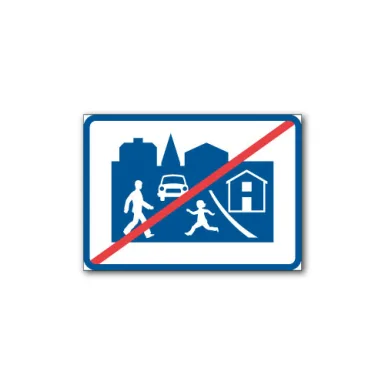 Skylt / Gångfartsområde upphör