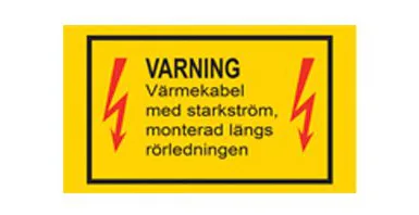 VARNING Värmekabel med starkström