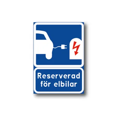 Skylt / Reserverad för elbilar