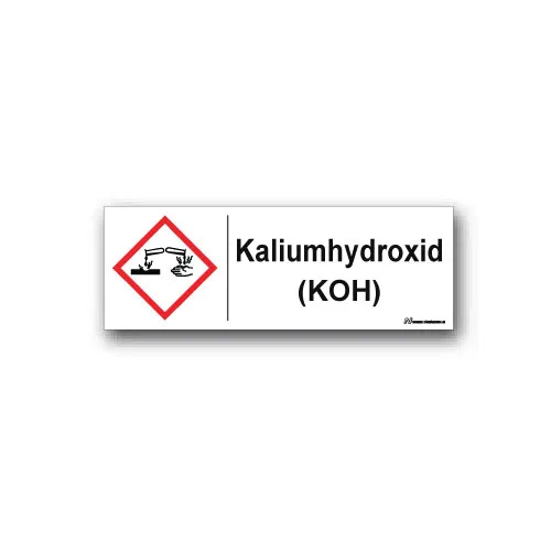 Skylt / Kaliumhydroxid KOH
