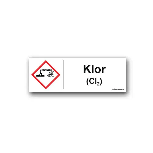 Skylt / Klor Cl2