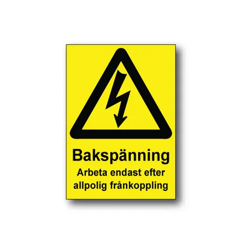 Skylt / Bakspänning