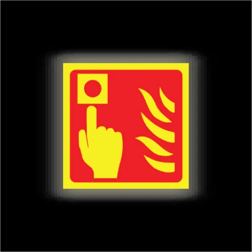 Skylt / Brandlarmsknapp