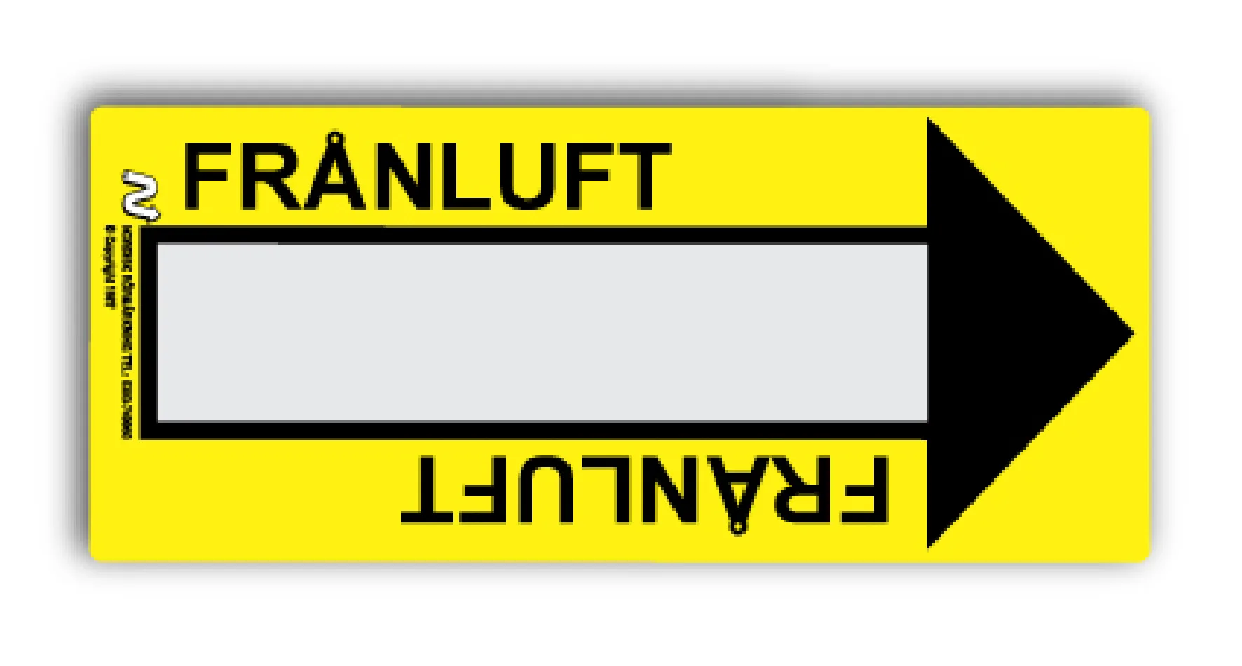 Ventetikett Frånluft Gul