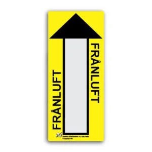 Ventilationsetiketter / Frånluft (gul/svart)