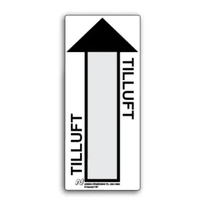 Ventilationsetiketter / Tilluft (vit/svart)