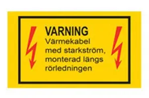 VARNING Värmekabel med starkström