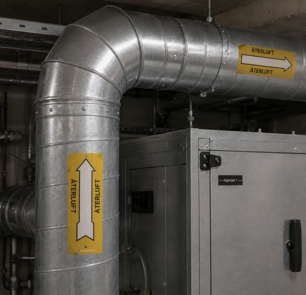 Ventilationsmärkning för tekniska installationer